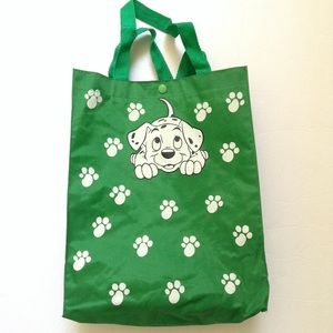 💚 Vintage Disney Dalmatians Nylon Tote Lunch bag, Tote Bag, Green Carry-on